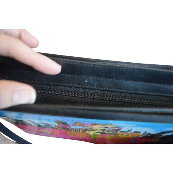 Vintage Y2K New York Cat Print Shoulder Bag With Black Straps Zipper Closure - Picture 6 of 8